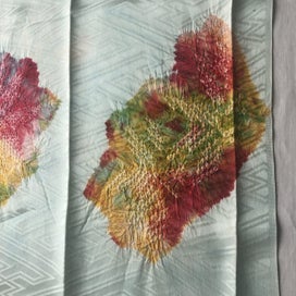 Listing 14 of 17 for Vintage Hand Dyed Japanese Shibori Rinzu Silk Fabric Piece