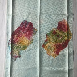 Listing 6 of 17 for Vintage Hand Dyed Japanese Shibori Rinzu Silk Fabric Piece