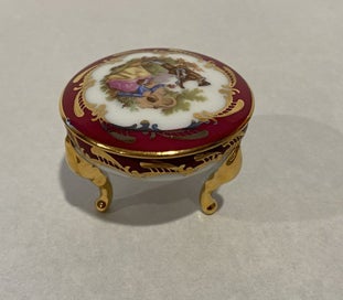 Listing 2 of 5 for Limoges Goudeville Pedestal Trinket Box - gorgeous