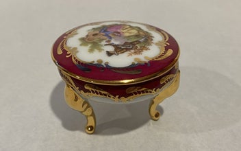 Listing 3 of 5 for Limoges Goudeville Pedestal Trinket Box - gorgeous