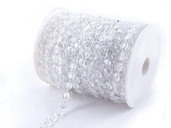 Listing 4 of 7 for 30M Acrylic Clear Crystal Hanging Beads Curtain Lamp Party Wedding Decoration