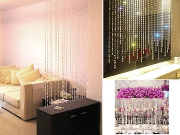 Listing 5 of 7 for 30M Acrylic Clear Crystal Hanging Beads Curtain Lamp Party Wedding Decoration
