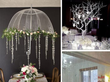 Listing 7 of 7 for 30M Acrylic Clear Crystal Hanging Beads Curtain Lamp Party Wedding Decoration