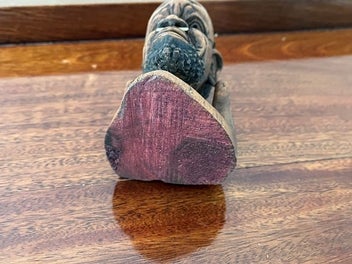 Listing 6 of 7 for Vintage African Hand Carved Wood Elderly Male Sculpture
