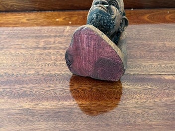 Listing 7 of 7 for Vintage African Hand Carved Wood Elderly Male Sculpture