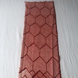 Listing 3 of 13 for Vintage Red Silk Japanese Hand Dyed Shibori Kimono Panel Fabric Piece