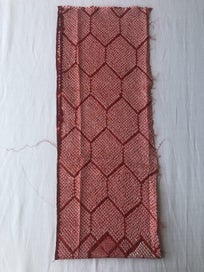 Listing 9 of 13 for Vintage Red Silk Japanese Hand Dyed Shibori Kimono Panel Fabric Piece