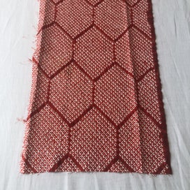 Listing 4 of 13 for Vintage Red Silk Japanese Hand Dyed Shibori Kimono Panel Fabric Piece
