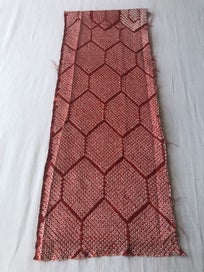 Listing 10 of 13 for Vintage Red Silk Japanese Hand Dyed Shibori Kimono Panel Fabric Piece
