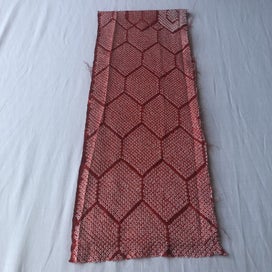 Listing 11 of 13 for Vintage Red Silk Japanese Hand Dyed Shibori Kimono Panel Fabric Piece