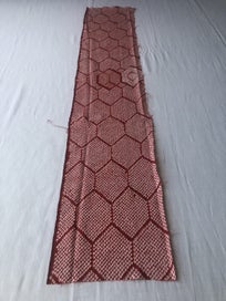 Listing 13 of 13 for Vintage Red Silk Japanese Hand Dyed Shibori Kimono Panel Fabric Piece