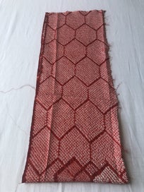 Listing 12 of 13 for Vintage Red Silk Japanese Hand Dyed Shibori Kimono Panel Fabric Piece