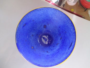Listing 2 of 5 for HOGLUND GLASS BLUE BOWL. SIGNED