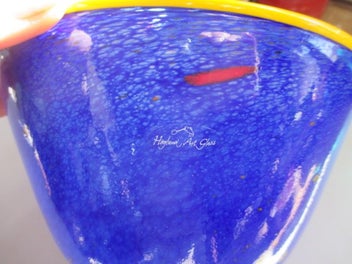 Listing 5 of 5 for HOGLUND GLASS BLUE BOWL. SIGNED