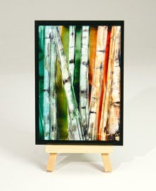 Listing 2 of 12 for ZipArt incl.5 Prints A6 of my Original Unique Encaustic Artwork + one Easel Set1