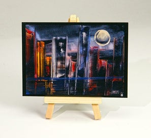 Listing 6 of 12 for ZipArt incl.5 Prints A6 of my Original Unique Encaustic Artwork + one Easel Set1