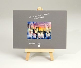 Listing 10 of 12 for ZipArt incl.5 Prints A6 of my Original Unique Encaustic Artwork + one Easel Set1