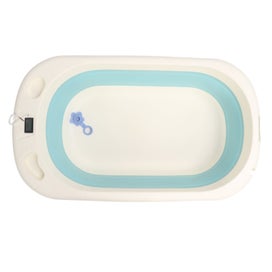 Listing 4 of 5 for foldable baby bathtub Collapsible Baby Bathtub Temperature Sensing Drain Hole