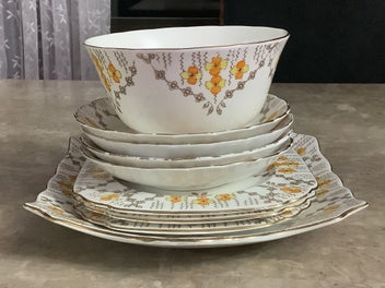 Listing 1 of 13 for 9 Pcs Plant Tuscan 1930s FINE ENGLISH BONE CHINA, Made in England
