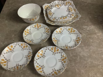 Listing 3 of 13 for 9 Pcs Plant Tuscan 1930s FINE ENGLISH BONE CHINA, Made in England