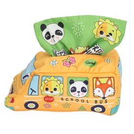 Listing 2 of 5 for montessori toys for infants educational learning toy Baby Tissue Box School Bus
