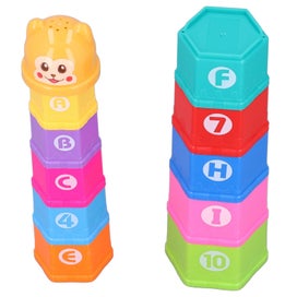 Listing 2 of 5 for infant bath toy child educational toy Stacking Cups Toy Colorful Number Letters