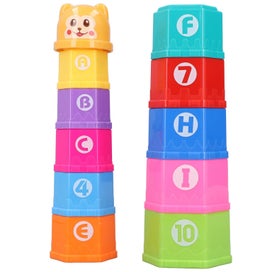 Listing 5 of 5 for infant bath toy child educational toy Stacking Cups Toy Colorful Number Letters