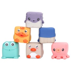 Listing 3 of 5 for early education toys 6Pcs Bath Squirters Soft Stackable Animal Cube Building