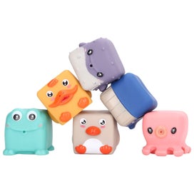 Listing 5 of 5 for early education toys 6Pcs Bath Squirters Soft Stackable Animal Cube Building