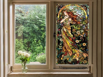 Listing 6 of 8 for Static Cling Window Privacy Film Glass Window Sticker Window Covering Film