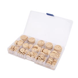 Listing 1 of 5 for craft buttons 140pcs Wooden Buttons DIY 3 Different Sizes Letters Pattern Sewing