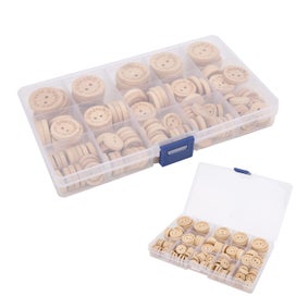 Listing 4 of 5 for craft buttons 140pcs Wooden Buttons DIY 3 Different Sizes Letters Pattern Sewing