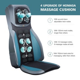 Listing 5 of 12 for Massage Chair Seat Neck Back Shiatsu Massager Full Body
