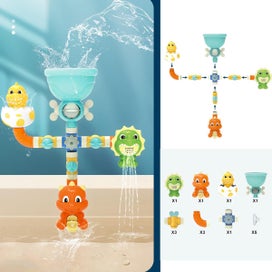 Listing 4 of 10 for Bath Toys For Kids,Bathroom Dinosaur Pipe Water Wheel Turning Fun Baby Playing I