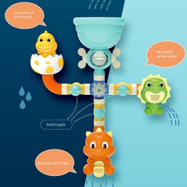 Listing 5 of 10 for Bath Toys For Kids,Bathroom Dinosaur Pipe Water Wheel Turning Fun Baby Playing I