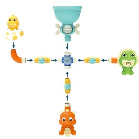 Listing 6 of 10 for Bath Toys For Kids,Bathroom Dinosaur Pipe Water Wheel Turning Fun Baby Playing I