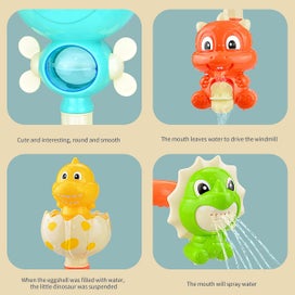 Listing 8 of 10 for Bath Toys For Kids,Bathroom Dinosaur Pipe Water Wheel Turning Fun Baby Playing I