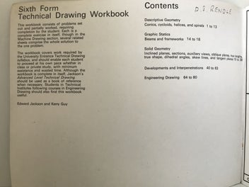 Listing 5 of 6 for SIXTH FORM TECHNICAL DRAWING WORKBOOK by E. Jackson and P.K. Guy 1976