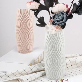 Listing 3 of 5 for ANYDECO Flower Vase Pink Medium Curve Lines Style Nordic Pot Home Decor