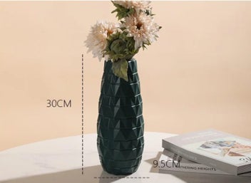 Listing 6 of 6 for ANYDECO Flower Vase Navy Blue Large Nordic Plastic Floral Pot Home Decor