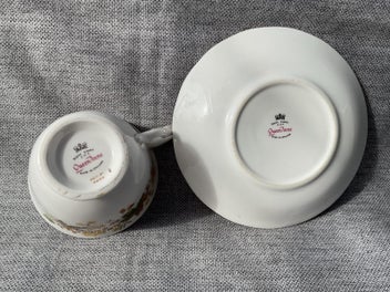 Listing 3 of 6 for Queen Anne Bone China 1960’s - Cup and Saucer - Autumn Leaves pattern 8606