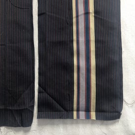 Listing 3 of 15 for Vintage Stripe Japanese Kimono Silk Panels X6 Fabric Pieces