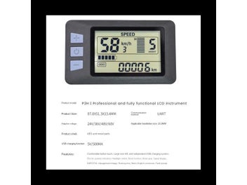 Listing 5 of 9 for P3H LCD Display Meter Dashboard 24V 36V 48V 60V Electric Bike Meter Display