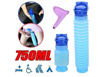 Listing 3 of 10 for 2Pcs 750ML Portable Standing Pee Bottle Shrinkable Adult Urinal Travel Outdoor