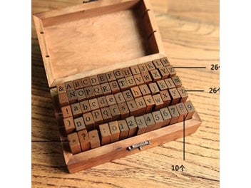 Listing 4 of 10 for 70/42/32Pcs/Box Letter A-Z DIY Decorative Seal Orthographic DIY Stamps Wooden