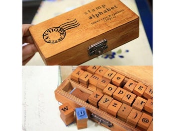 Listing 6 of 10 for 70/42/32Pcs/Box Letter A-Z DIY Decorative Seal Orthographic DIY Stamps Wooden