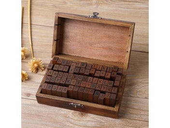 Listing 8 of 10 for 70/42/32Pcs/Box Letter A-Z DIY Decorative Seal Orthographic DIY Stamps Wooden