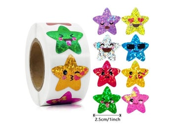 Listing 3 of 10 for 100-500pcs Glitter Star Stickers For Kids School Teacher Reward Sticker Party