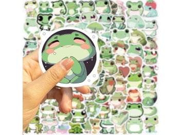 Listing 3 of 9 for 10/30/100PCS Cute Little Frog PVC Sticker Aesthetic Stationery School Supplies