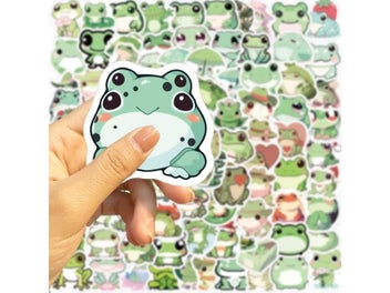 Listing 4 of 9 for 10/30/100PCS Cute Little Frog PVC Sticker Aesthetic Stationery School Supplies